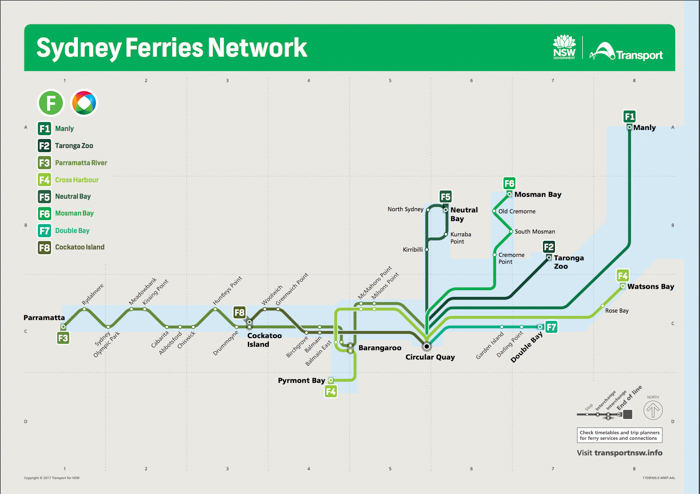 Sydney Ferry Map