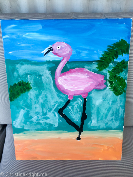 Kids Virtual Flamingo Canvas Paint Lesson Prerecorded