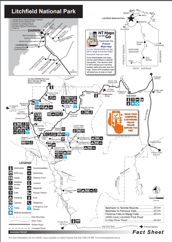 litchfield tourist park map