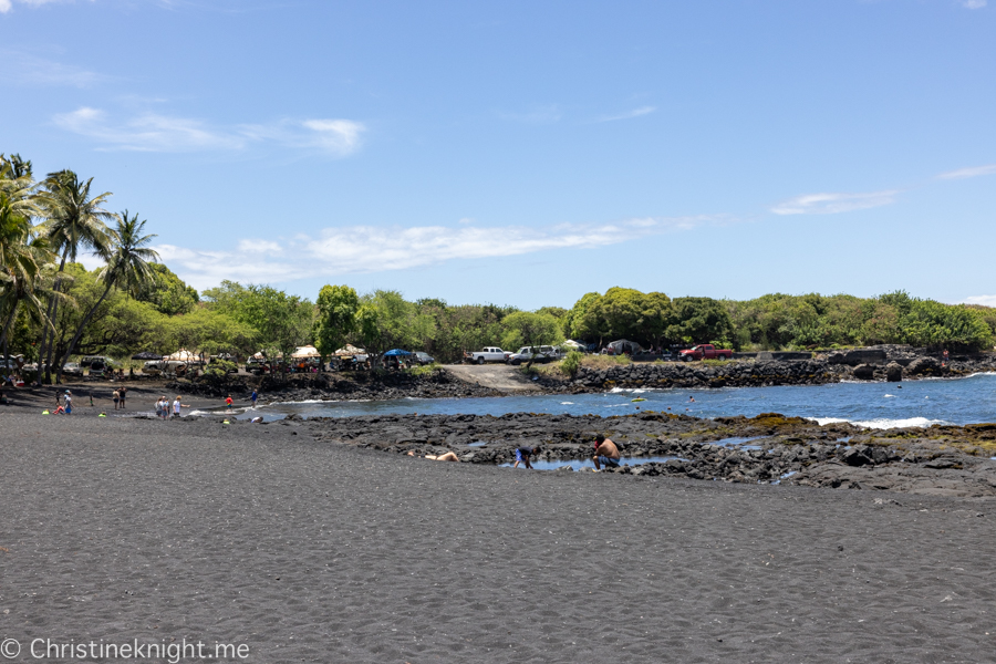 Punaluu Black Sand Beach on The Big Island of Hawaii