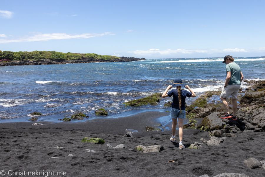 Punaluu Black Sand Beach on The Big Island of Hawaii