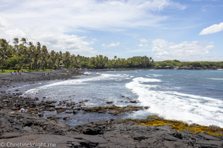 Punaluu Black Sand Beach on The Big Island of Hawaii