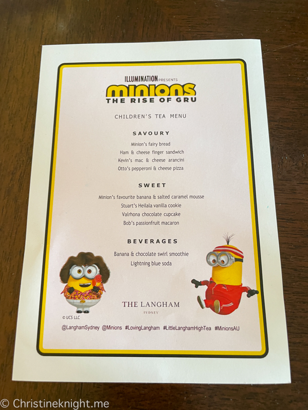 Langham Sydney Minions Childrens High Tea